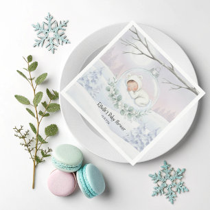 Our Little Snowbaby is on the way Winter Accent Napkins