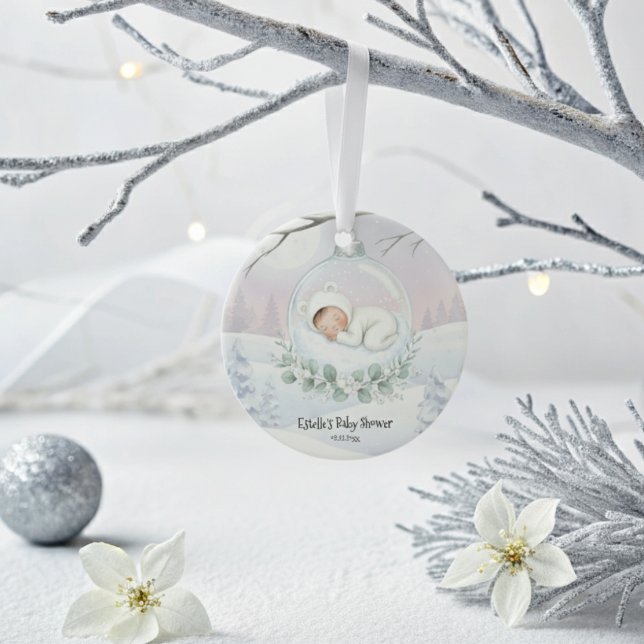 Our Little Snowbaby is on the way Winter Keepsake Ceramic Ornament (Creator Uploaded)