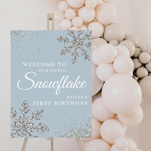 Our Little Snowflake 1st Birthday Welcome Sign