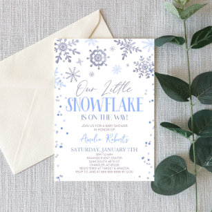 Our Little Snowflake Winter Wonderland Baby Shower Invitation
