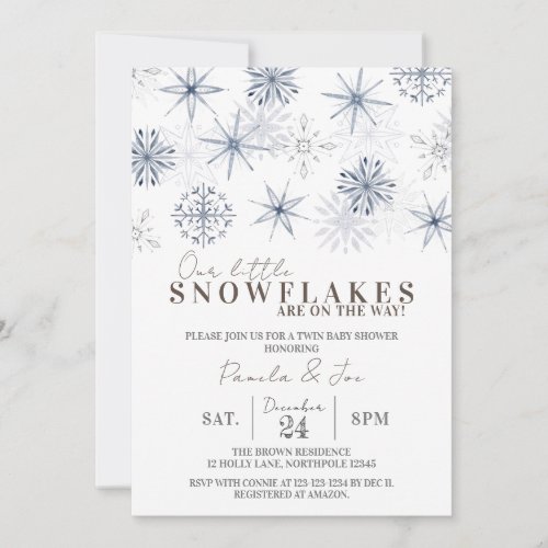 Our Little Snowflakes are on the Way Baby Shower Invitation