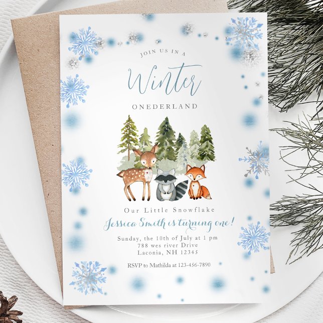 Our Little Snowflakes Deer Animal Birthday invite (Creator Uploaded)