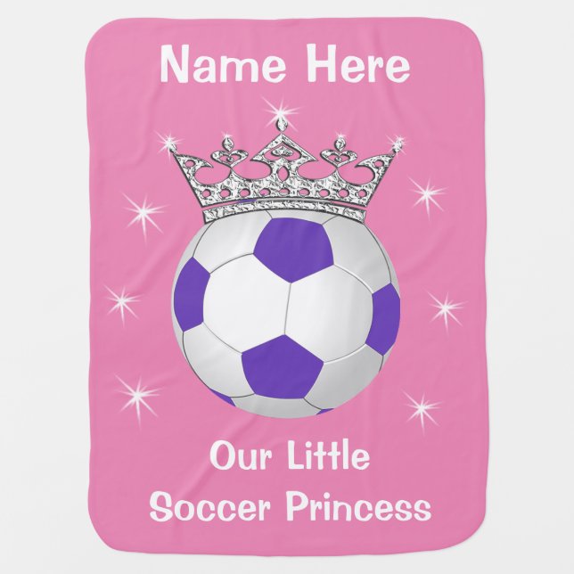 Our Little Soccer Princess Baby Blanket YOUR TEXT (Front)