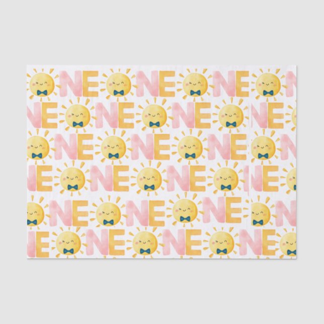 Our little sonshine first Birthday Sun Tissue Paper (Front)