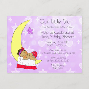 Our Little Star Girl's Baby Shower Invitation Postcard