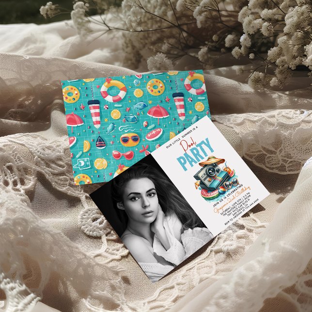 our little summer is pool party 2nd birthday invitation (Creator Uploaded)