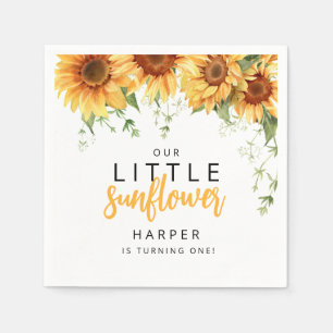 Our Little Sunflower Birthday Party Napkins