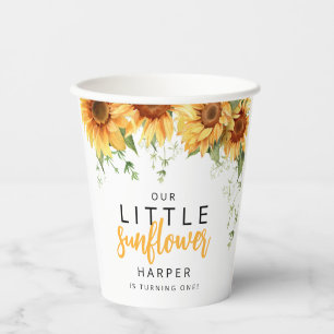 Our Little Sunflower Birthday Party Paper Cups