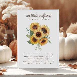 Our Little Sunflower Fall 1st Birthday Invitation