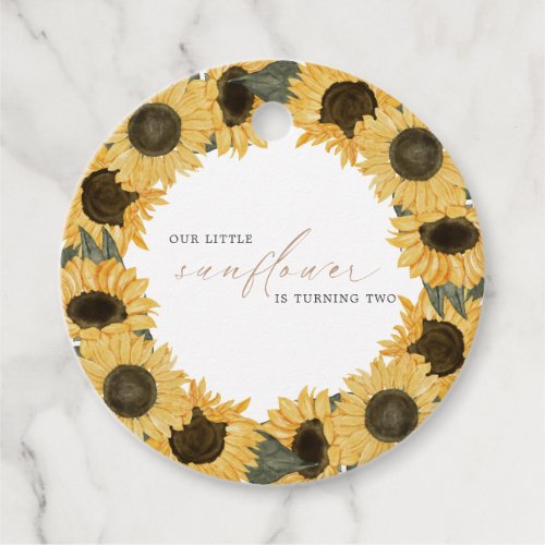 Our Little Sunflower _ Rustic Autumn Birthday  Favor Tags