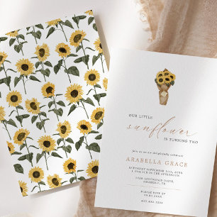 Our Little Sunflower - Rustic Autumn Birthday Invitation