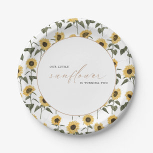 Our Little Sunflower - Rustic Autumn Birthday Paper Plates