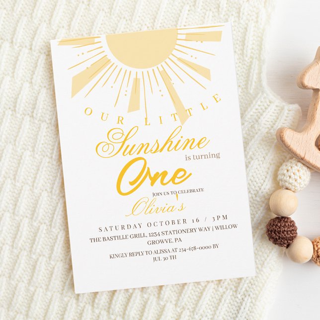 Our Little Sunshine 1st Birthday Invitation (Creator Uploaded)