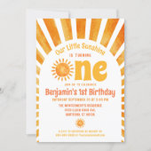 Our Little Sunshine Baby Boy 1st Birthday Party Invitation (Front)
