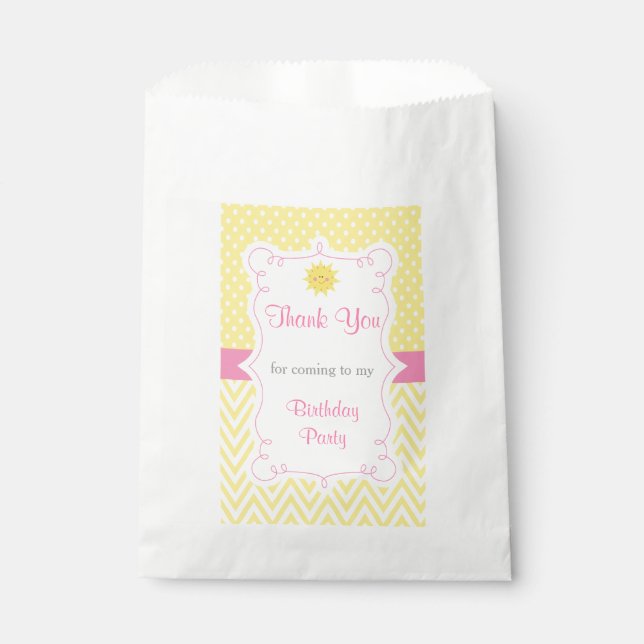Our little Sunshine Birthday Favor Bag (Front)