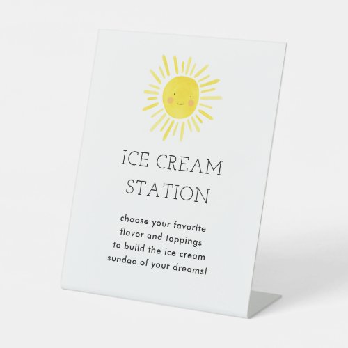 Our Little Sunshine Birthday Ice Cream Station Pedestal Sign