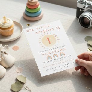 Our Little Sunshine Birthday Invitation