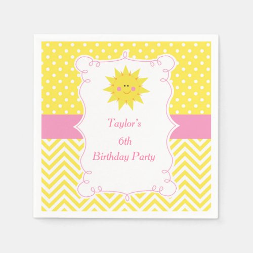 Our little Sunshine Birthday Napkins