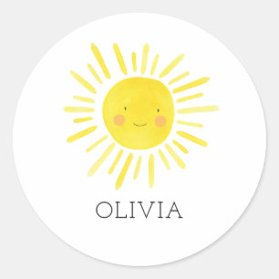 Our Little Sunshine Birthday Party Favors Classic Round Sticker