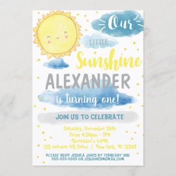 Our Little Sunshine Birthday Party Invitation by NellysPrint at Zazzle