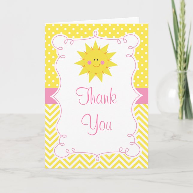 Our little Sunshine Birthday Thank You Card (Front)