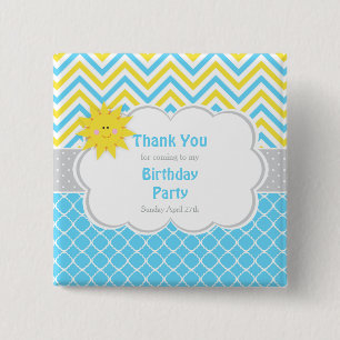 Our little Sunshine Blue and Yellow Birthday Party Button