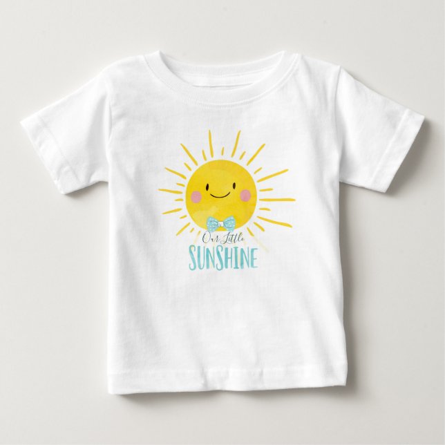 Our Little Sunshine Blue Boy Baby Summer T-Shirt (Front)