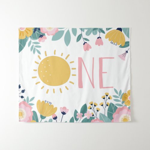Our Little Sunshine Boho Floral ONE Tapestry