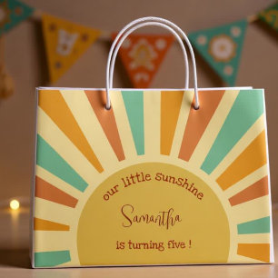 our little sunshine boho sun birthday large gift bag