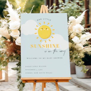 Our Little Sunshine Boy Blue Baby Shower Welcome Foam Board