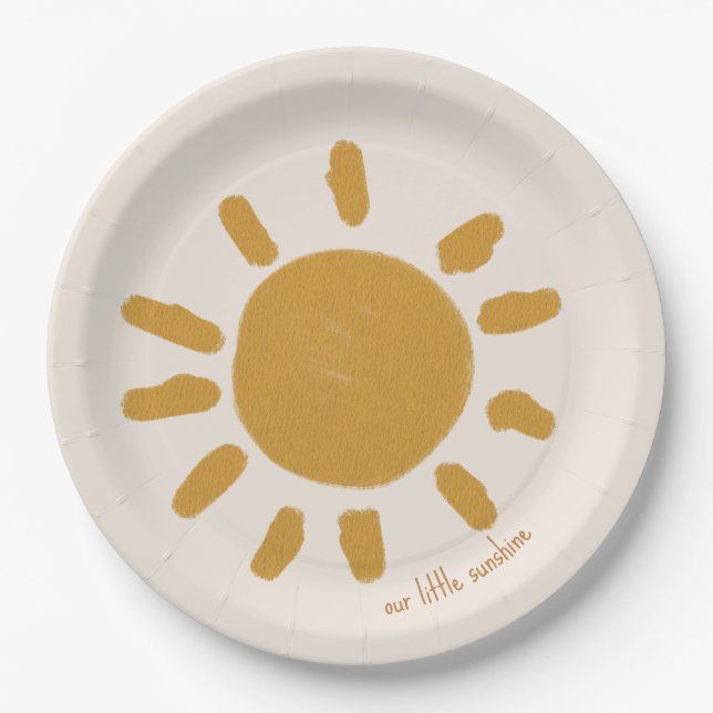 Our little Sunshine Boy Girl Birthday  Paper Plates (Front)