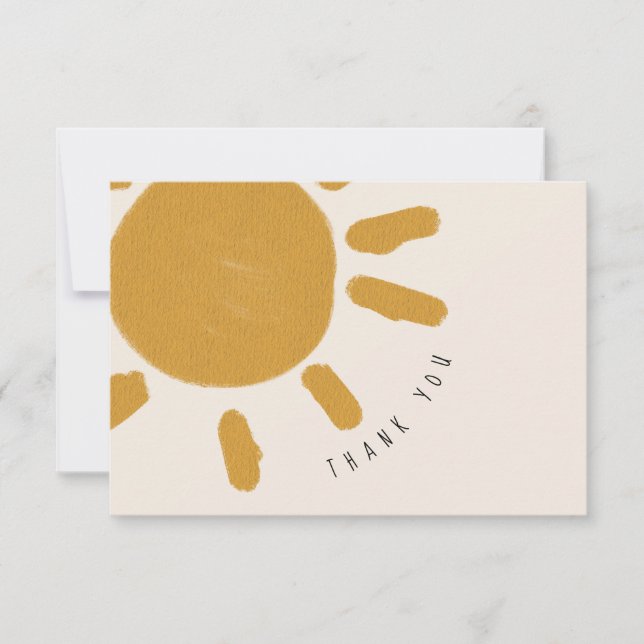 Our Little Sunshine Boy Girl Birthday  Thank You Card (Front)