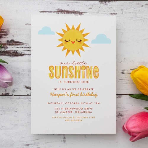 Our Little Sunshine Childrens Birthday Invitation