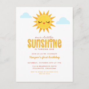 Our Little Sunshine Children's Birthday Invitation Postcard