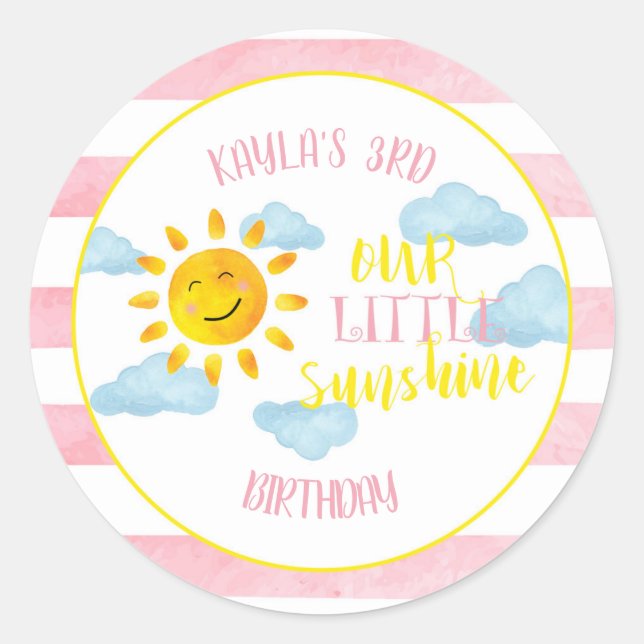 Our Little Sunshine Favor Sticker (Front)