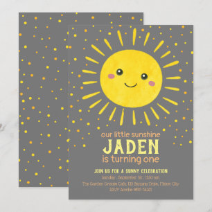 Our Little Sunshine First Birthday Invitation