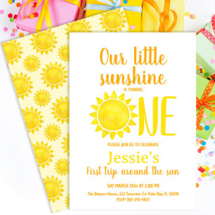 Our Little Sunshine First Birthday Invite