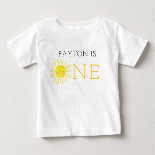 Our Little Sunshine First Birthday Party Girl Baby T_Shirt