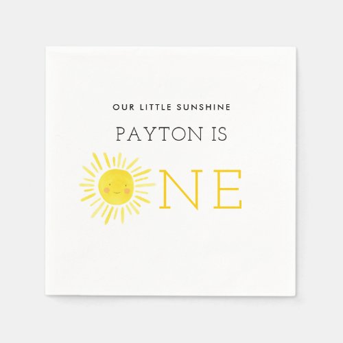 Our Little Sunshine First Birthday Party Napkins