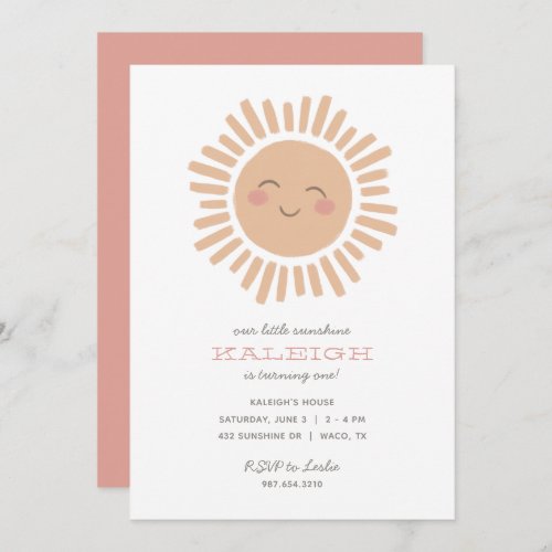 Our Little Sunshine Girl Birthday Invitation