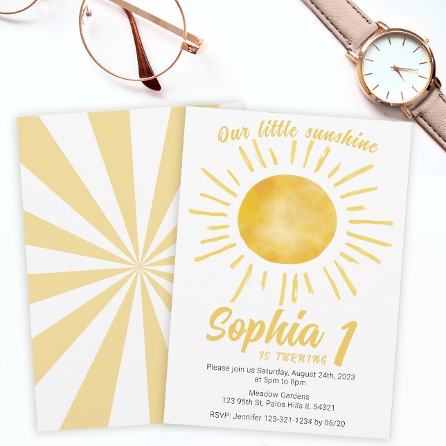 Our little sunshine girl first birthday Invitation (Creator Uploaded)
