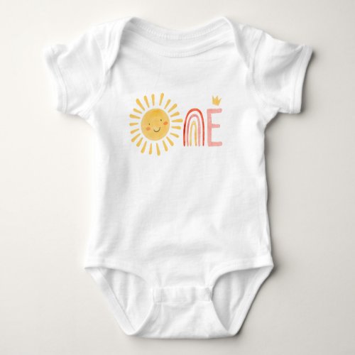 Our little sunshine is One birthday Baby Bodysuit