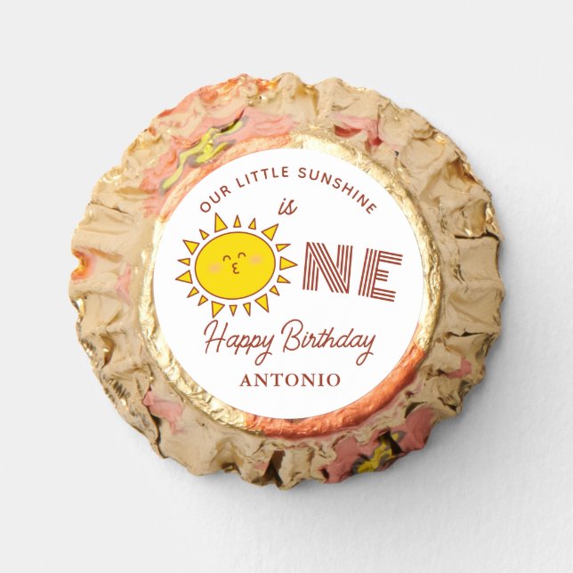 Our Little Sunshine is One First Birthday Party Reese's Peanut Butter Cups (Front)