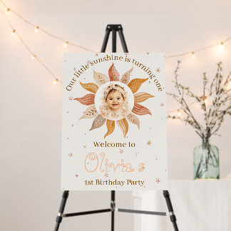 Our little sunshine is turning one 1st birthday foam board