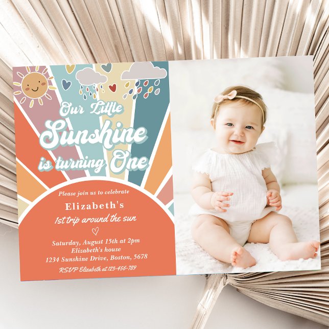 Our Little Sunshine Is Turning One 1st Birthday Invitation (Creator Uploaded)
