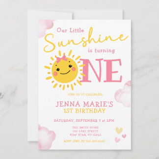 OUR LITTLE SUNSHINE IS TURNING ONE INVITATION