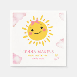 OUR LITTLE SUNSHINE IS TURNING ONE NAPKINS