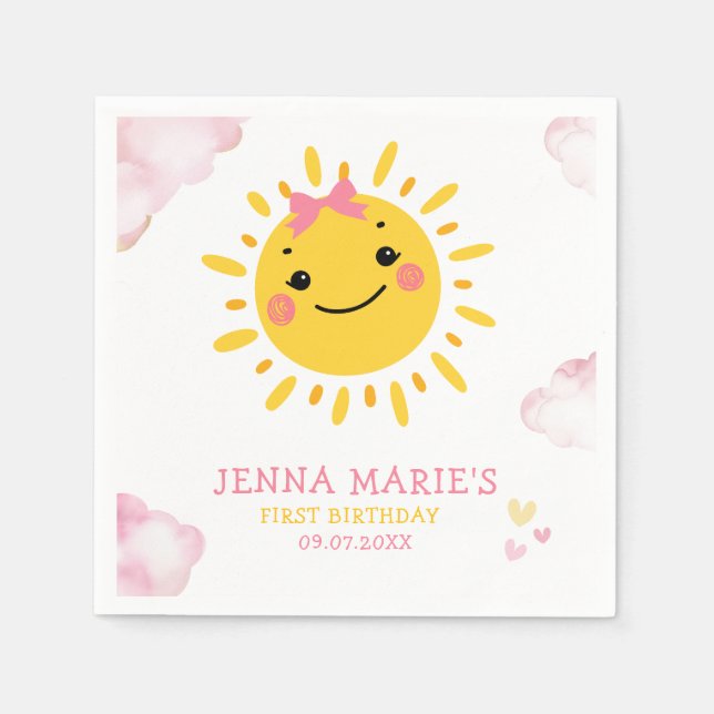 OUR LITTLE SUNSHINE IS TURNING ONE NAPKINS (Front)