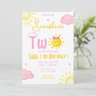OUR LITTLE SUNSHINE IS TURNING TWO BIRTHDAY INVITATION