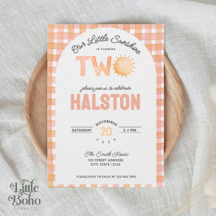Our Little Sunshine is Two Boho Birthday Invite